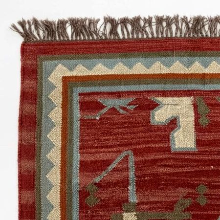 Multicolor Jute Handmade Vintage Dhurrie For Living